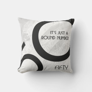 White 50 Decade Birthdday Cushion