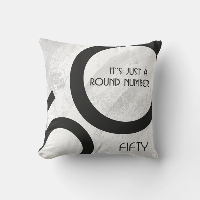 White 50 Decade Birthdday Cushion (Front)