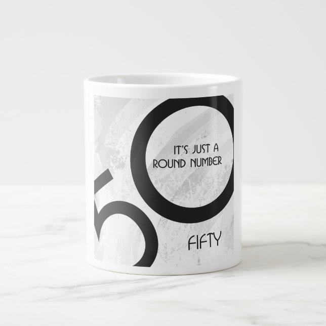 White 50 Decade Birthdday Large Coffee Mug (Front)