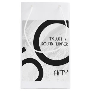 White 50 Decade Birthdday Small Gift Bag