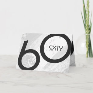 White 60 Decade Birthday Card