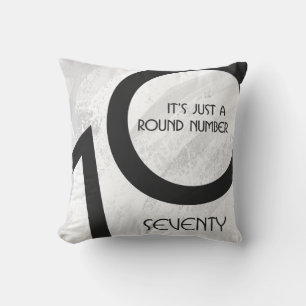 White 70 Decade Birthday Cushion