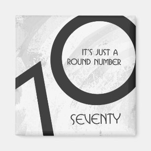 White 70 Decade Birthday Magnet