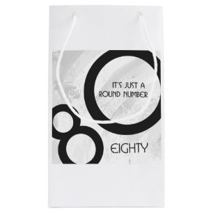 White 80 Decade Birthday Small Gift Bag