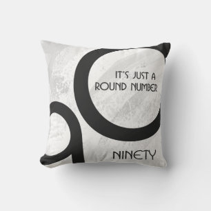 White 90 Decade Birthday Cushion