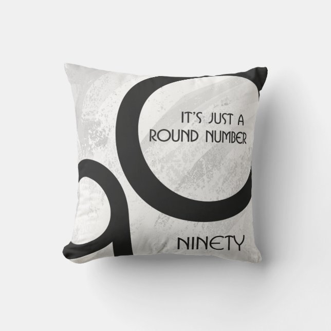 White 90 Decade Birthday Cushion (Front)