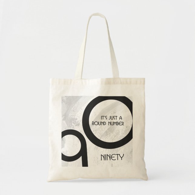 White 90 Decade Birthday Tote Bag (Front)