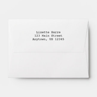 White A6 4x6 Back Flap Return Address Envelopes