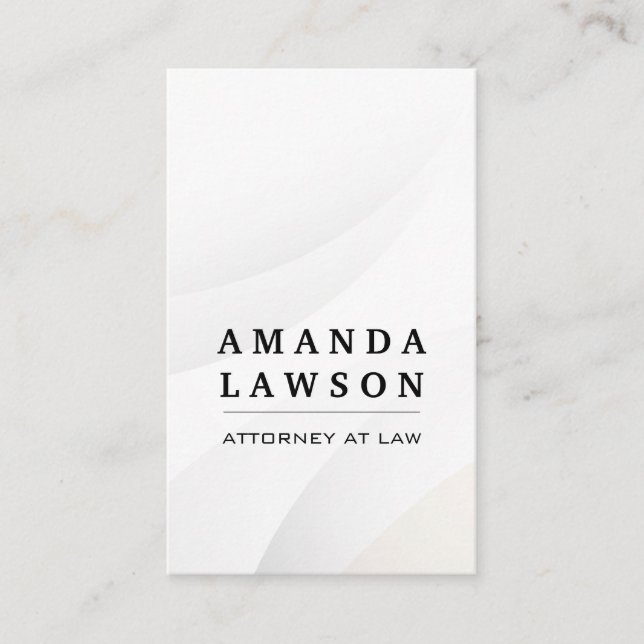 White Abstract Background Business Card (Front)