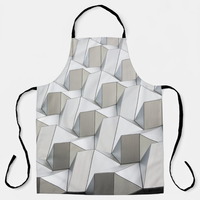 White abstract geometric artwork apron (Front)