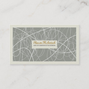 White Abstract Lines Business Card