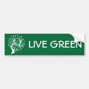 White Abstract Tree Bumper Sticker