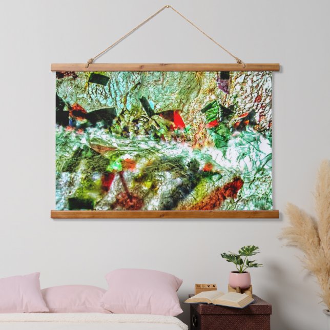 White abstract Wood Topped Wall Tapestry,Eco calm  Hanging Tapestry (Bedroom)