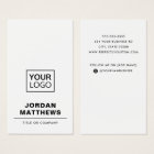 White add logo social media vertical business card