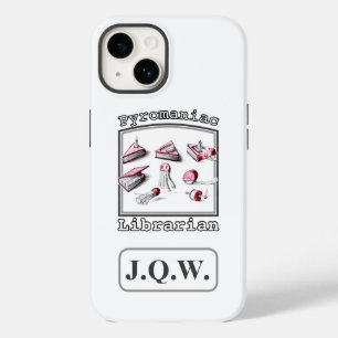 White Add Three Initials Pyromaniac Librarian Case-Mate iPhone 14 Case