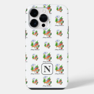 White Add Your Initial Merry Christmas Chilli iPhone 14 Pro Max Case