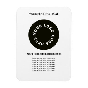 White add your own text and logo magnet