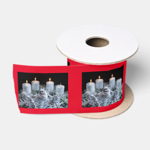 White Advent Wreath Satin Ribbon
