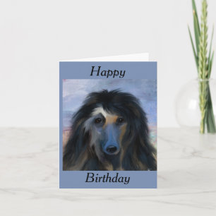 White Afghan Hound Card