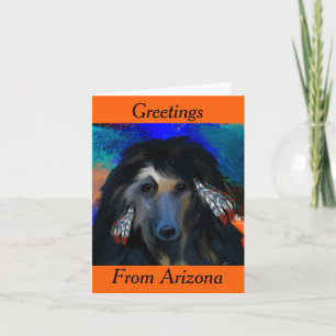 White Afghan Hound   Card