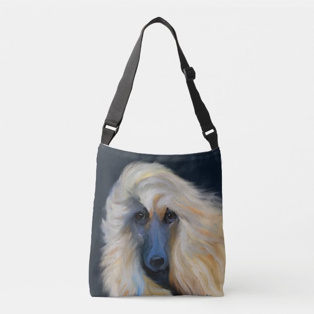 White Afghan Hound  Crossbody Bag (Front)