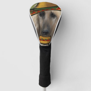 White Afghan Hound Golf Head Cover