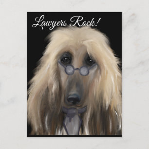 White Afghan Hound    Postcard