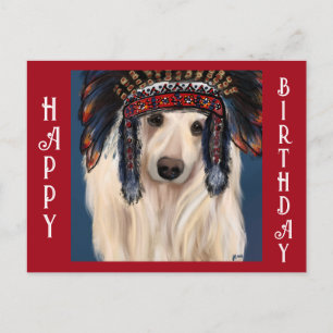 White Afghan Hound Postcard