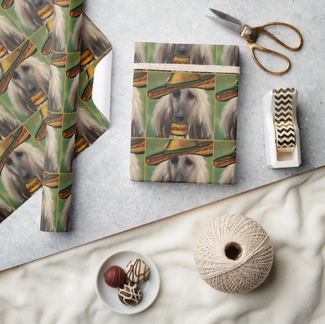 White Afghan Hound    Wrapping Paper (Crafts)