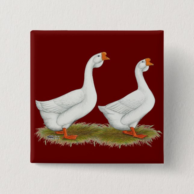 White African Geese 15 Cm Square Badge (Front)