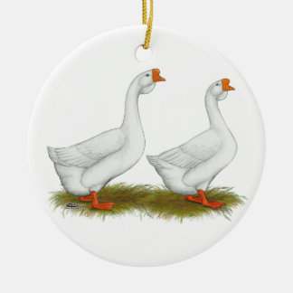 White African Geese Ceramic Tree Decoration