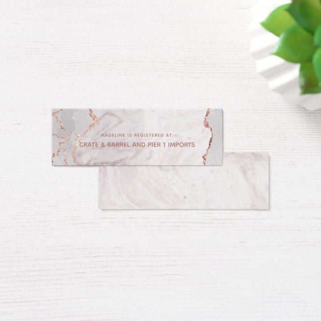 White Agate Bridal Shower Registry Insert Card (Desk)