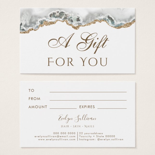 White Agate Gift Card (Front & Back)