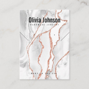 White Agate Jewellery Earrings Necklace Display Business Card