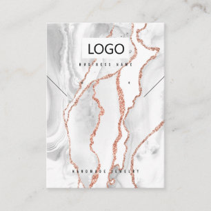 White Agate Jewellery Earrings Necklace Display Ca Business Card