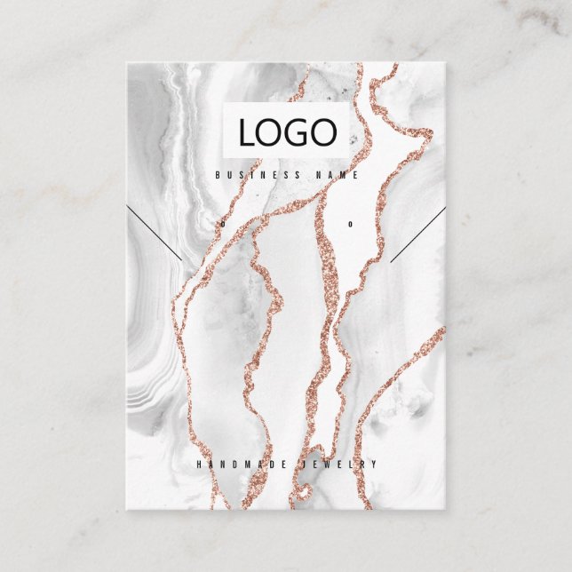 White Agate Jewellery Earrings Necklace Display Ca Business Card (Front)