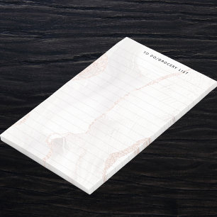 White agate marble elegant modern lined post-it notes