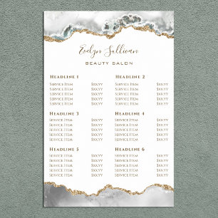 White Agate Price List Poster