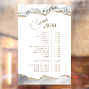 White Agate Services Menu