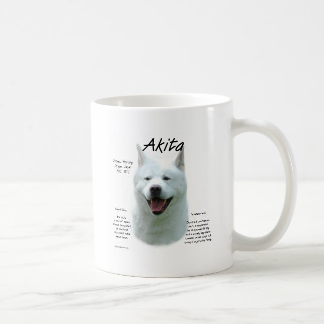 White Akita History  Coffee Mug (Right)
