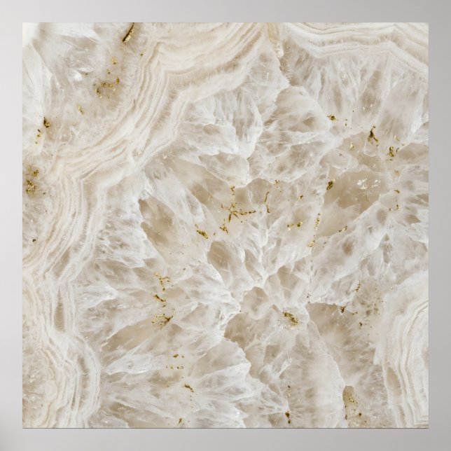 White Alabaster Crystal Rock Natural Stone Texture Poster (Front)
