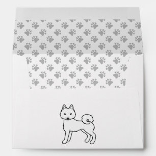 White Alaskan Klee Kai Cute Cartoon Dog Envelope