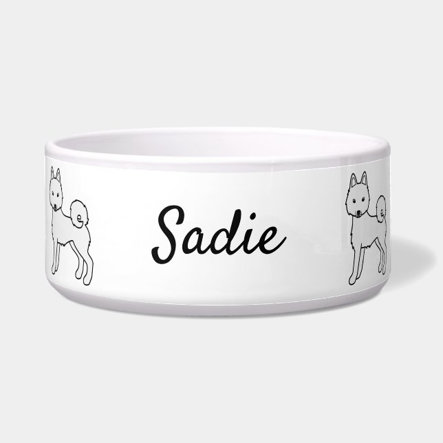 White Alaskan Klee Kai Dog & Custom Name (Front)