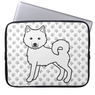 White Alaskan Malamute Cute Cartoon Dog Laptop Sleeve
