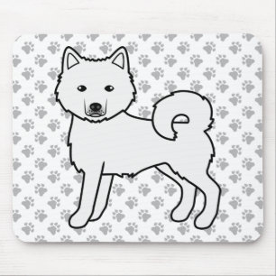White Alaskan Malamute Cute Cartoon Dog Mouse Pad