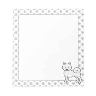 White Alaskan Malamute Cute Cartoon Dog Notepad