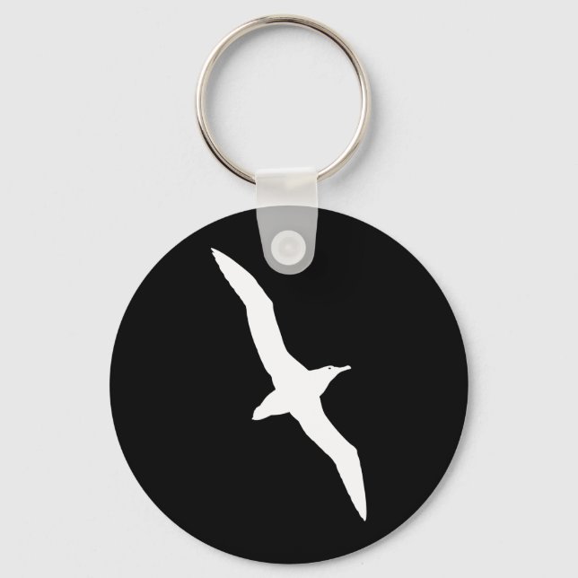 White Albatross Bird In Flight Key Ring (Front)