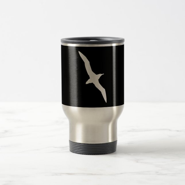 White Albatross Bird In Flight Travel Mug (Center)