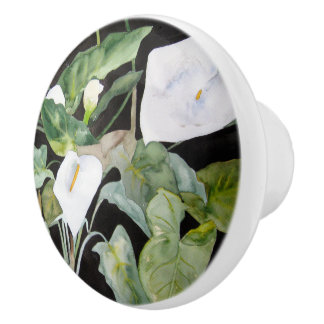 White alcatra watercolor shooter. ceramic knob