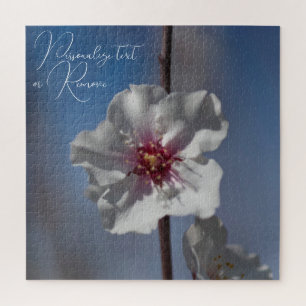   White Almond Flower Floral Botanical Photography Jigsaw Puzzle